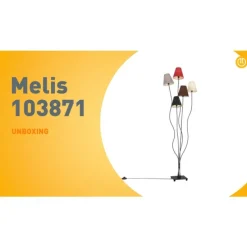 Design vloerlamp zwart met stoffen kappen 5-lichts - Melis