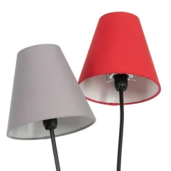 Design vloerlamp zwart met stoffen kappen 5-lichts - Melis