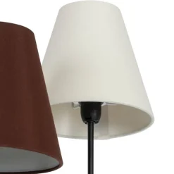 Design vloerlamp zwart met stoffen kappen 5-lichts - Melis