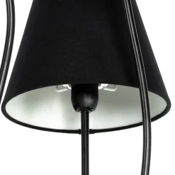 Design vloerlamp zwart met stoffen kappen 5-lichts - Melis
