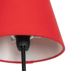 Design vloerlamp zwart met stoffen kappen 5-lichts - Melis
