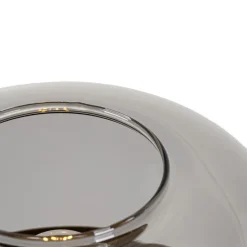 Design vloerlamp zwart met goud en smoke glas - Kyan