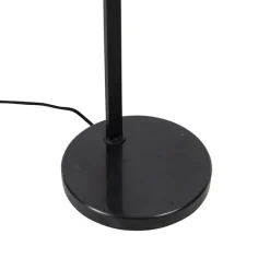 Design vloerlamp zwart met amber glas - Qara Down