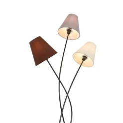 Design vloerlamp zwart met stoffen kappen 3-lichts - Melis