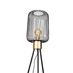 Design vloerlamp zwart met goud - Mayelle