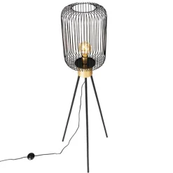 Design vloerlamp zwart met goud - Mayelle