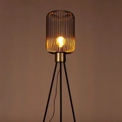Design vloerlamp zwart met goud - Mayelle