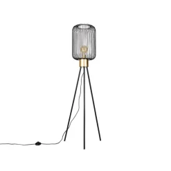 Design vloerlamp zwart met goud - Mayelle