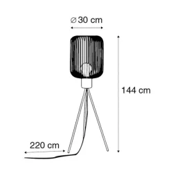 Design vloerlamp zwart met goud - Mayelle