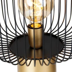 Design vloerlamp zwart met goud - Mayelle