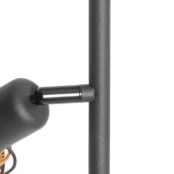 Design vloerlamp zwart met goud 3-lichts - Noud