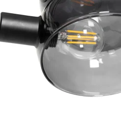 Design vloerlamp zwart met smoke glas 5-lichts - Sixties Marmo