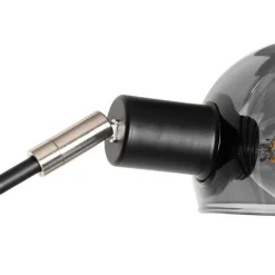 Design vloerlamp zwart met smoke glas 5-lichts - Sixties Marmo