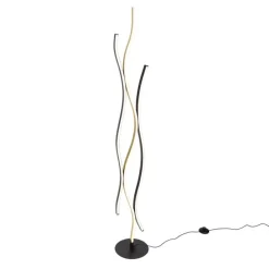 Design vloerlamp zwart met goud incl. LED dimbaar - Blaze