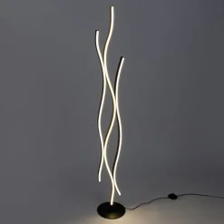 Design vloerlamp zwart met goud incl. LED dimbaar - Blaze