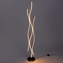 Design vloerlamp zwart met goud incl. LED dimbaar - Blaze