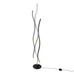 Design vloerlamp zwart met goud incl. LED dimbaar - Blaze