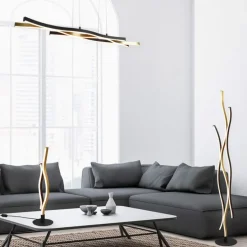 Design vloerlamp zwart met goud incl. LED dimbaar - Blaze