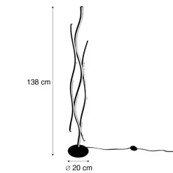 Design vloerlamp zwart met goud incl. LED dimbaar - Blaze