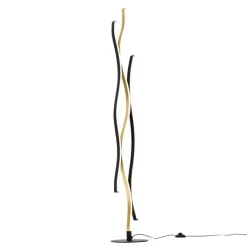 Design vloerlamp zwart met goud incl. LED dimbaar - Blaze