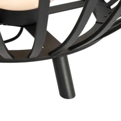 Design vloerlamp zwart met opaal 110 cm IP44 - Angela