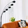Design vloerlamp zwart met goud 5-lichts - Sixties Marmo