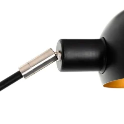 Design vloerlamp zwart met goud 5-lichts - Sixties Marmo