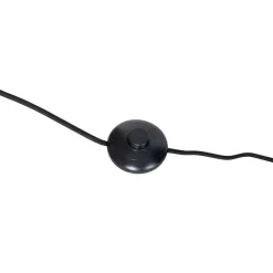 Design vloerlamp zwart met goud en smoke glas - Zuzanna