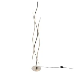 Design vloerlamp zwart met zilver incl. LED dimbaar - Blaze