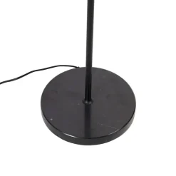 Design vloerlamp zwart met amber glas - Qara