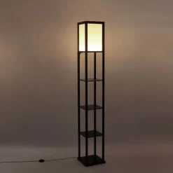 Design vloerlamp zwart met wit incl. LED - Nea