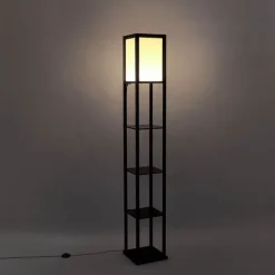 Design vloerlamp zwart met wit incl. LED - Nea