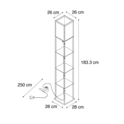 Design vloerlamp zwart met wit incl. LED - Nea
