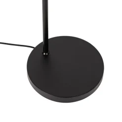 Design vloerlamp zwart met messing en amber glas - Zuzanna