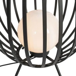 Design vloerlamp zwart met opaal 70 cm IP44 - Angela