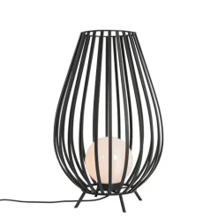 Design vloerlamp zwart met opaal 70 cm IP44 - Angela