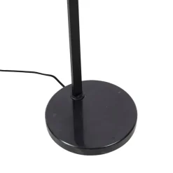 Design vloerlamp zwart met smoke glas - Qara Down