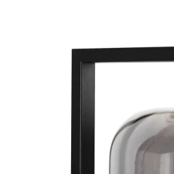 Design vloerlamp zwart met smoke glas - Qara Down