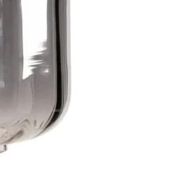 Design vloerlamp zwart met smoke glas - Qara Down