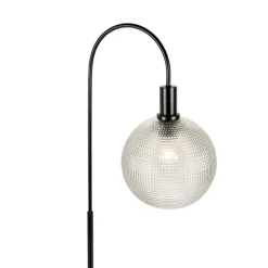 Design vloerlamp zwart met smoke glas - Chico