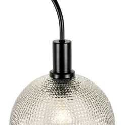 Design vloerlamp zwart met smoke glas - Chico