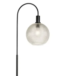 Design vloerlamp zwart met smoke glas - Chico