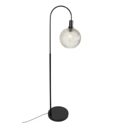 Design vloerlamp zwart met smoke glas - Chico