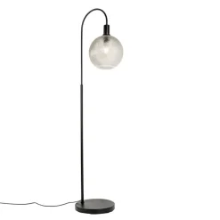 Design vloerlamp zwart met smoke glas - Chico