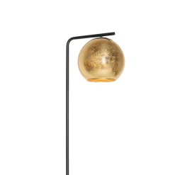Design vloerlamp zwart met goud glas - Bert