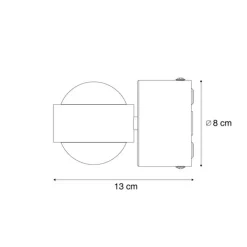 Design wandlamp donker brons incl. LED IP44 - Lens