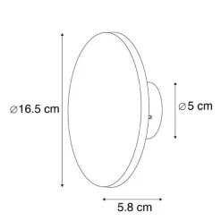 Design wandlamp grijs 16,5 cm incl. LED - Skyf