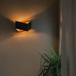 Design wandlamp grijs met koperen binnenkant - Fold
