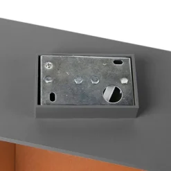 Design wandlamp grijs met koperen binnenkant - Fold