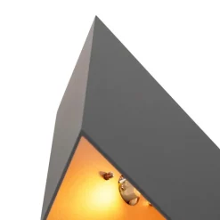 Design wandlamp grijs met koperen binnenkant - Fold